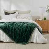 2ply Mink Blanket in Wine, Green, Pewter by MUSE | Queen Bed - Pillow Talk