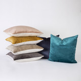 Regal Velvet Square Cushion in Black, Cobalt, Jade, LightGrey, Mustard, Rose, Spruce by Habitat | 1 x Square Cushion 50cm x 50cm - Pillow Talk