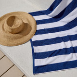 Byron Terry Stripe Beach Towel in SkyBlue, SoftSageGreen, Natural, Navy by Sundays by Pillow Talk | 75x150cm - Pillow Talk