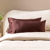 400TC Bamboo Cotton King Pillowcase Pair in Chocolate, LightBlue, Eucalyptus, Navy, Charcoal, VintageRose, White, Sand, Silver by Habitat | King - Pillow Talk