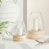 Hastings Hurricane Natural Candle Holder in Clear by Habitat | Large, Small - Pillow Talk