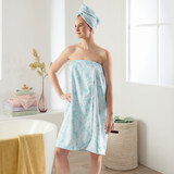 Raffles Aqua Microfibre Towel Wrap Range in Aqua by Essentials | Hair Towel Wrap, Body Towel Wrap - Pillow Talk