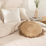 Jute Round Fringe Cushion [HABLJUTER19]