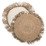 Jute Round Fringe Cushion [HABLJUTER19]