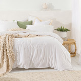 Washed Linen Look White Quilt Cover Set [ESSBWLL19N]
