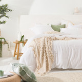 Washed Linen Look White Quilt Cover Set [ESSBWLL19N]