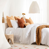 Washed Linen Look White Quilt Cover Set [ESSBWLL19N]