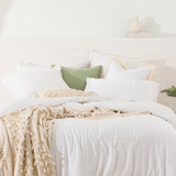 Washed Linen Look White Quilt Cover Set [ESSBWLL19N]
