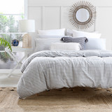 Taylor Grey Reversible Striped Quilt Cover Set [ESSBTAYLO18A]