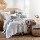 Washed Linen White Quilt Cover Set [MUSBLINEN20A]