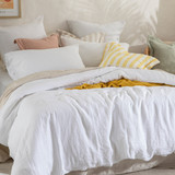 Washed Linen White Quilt Cover Set [MUSBLINEN20A]