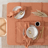 Ashra Fringed Rust Table Linen Range [MUSLASHRA18I]