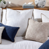 Tamarama Large Square Cushion in White by Habitat | 1 x Square Cushion 60cm x 60cm - Pillow Talk
