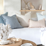 Sahara Linen Striped Square Feather Cushion [MUSLSAHAA21]