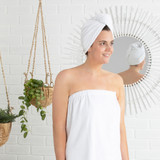 White Microfibre Body Wrap in White by Essentials | Body Towel Wrap - Pillow Talk