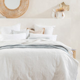 Callie Palm White Coverlet Set [HABBCALLI21B]