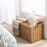 Cayman Woven Small Storage Trunk in Natural by MUSE | Small - Pillow Talk