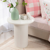 Tully White Fluted Side Table [HABLTULLY22A]