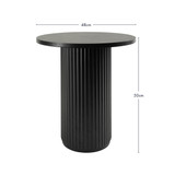 Tully Black Fluted Side Table [HABLTULLY22B]
