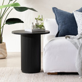 Tully Black Fluted Side Table [HABLTULLY22B]
