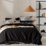Emerson Washed Black Quilt Cover Set [HABBEMERS20H]