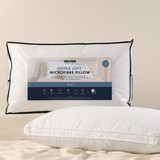 Ultra Loft Firm Gusseted Microfibre Pillow in White by Hilton | Firm - Pillow Talk