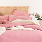 Washed Linen Look Rose Pink Quilt Cover Set [ESSBWLL19Y]