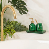 Emerald Glass Bathroom Accessories in Green by Habitat | Pillow Talk