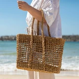 Ravello Seagrass Beach Bag in Natural by Sundays by Pillow Talk | Pillow Talk
