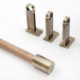 Calvin Extendable Oak Look Brass Rod Set [HABBCALVI22B]
