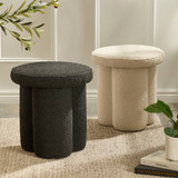 Ollie Boucle Ottoman in Black, White by MUSE | Pillow Talk