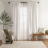 Aspen White Triple Weave Room Darkening Curtains [HABBASPEN22A]