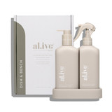 Kitchen Bench Spray & Dishwashing Liquid Duo in Stone by Al.ive Body | Set - Pillow Talk