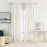 Linen Cotton White Room Darkening Curtain Set of 2 in OffWhite by MUSE | 140cm wide x 223cm drop , 180cm wide x 223cm drop , 220cm wide x 223cm drop , 220cm wide x 250cm drop , Set of 2 - Pillow Talk