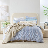 Adria Reversible Blue Stripe Quilt Cover Set [HABBADREQC23B]