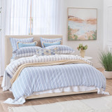 Adria Reversible Blue Stripe Quilt Cover Set [HABBADREQC23B]