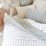 Adria Green Reversible Stripe Quilt Cover Set [HABBADREQC23A]