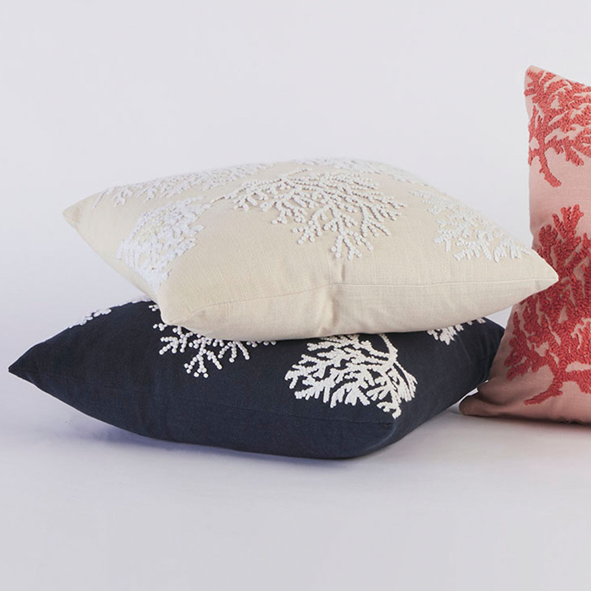 Coral Reef Embroidered Cushion Pillow Talk