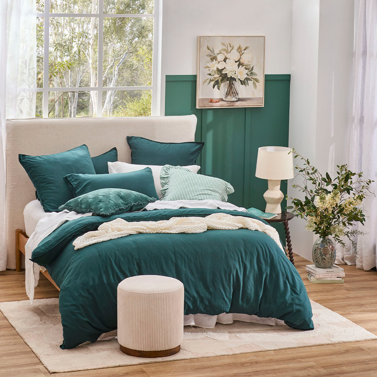 Teal Daybreak Quilted Sofa Cover NCU0LDH604