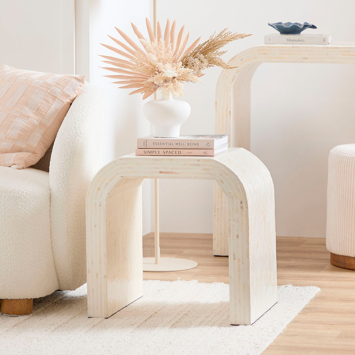 Neri U Shaped Side Table - Pillow Talk