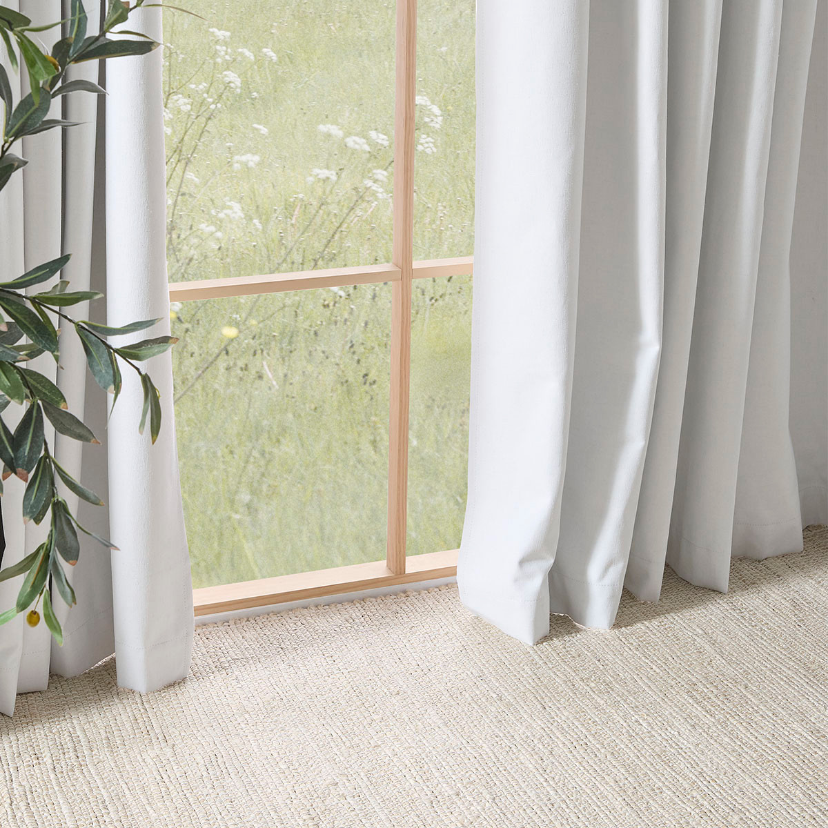 Marina Blockout White Curtain Set of 2 - Pillow Talk