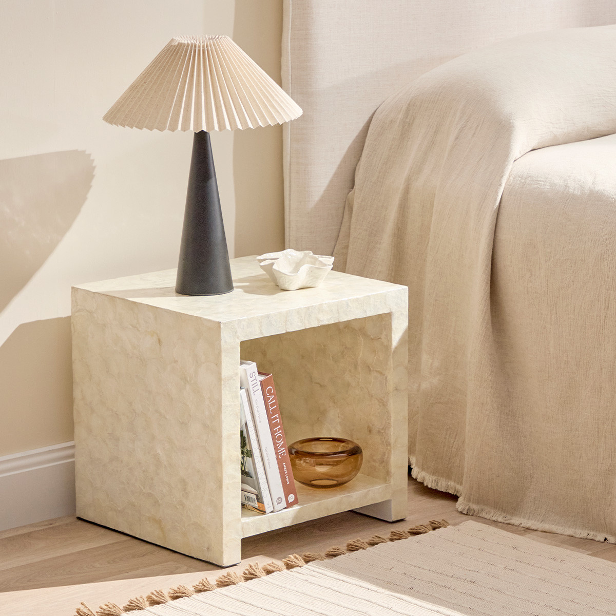 Callia Rectangle Side Table - Pillow Talk