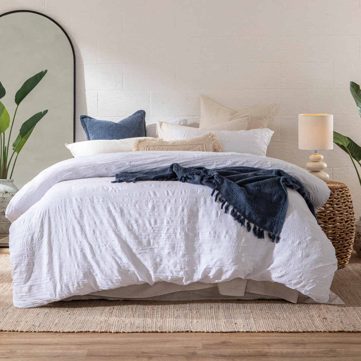 Greta White Quilt Cover Set Pillow Talk