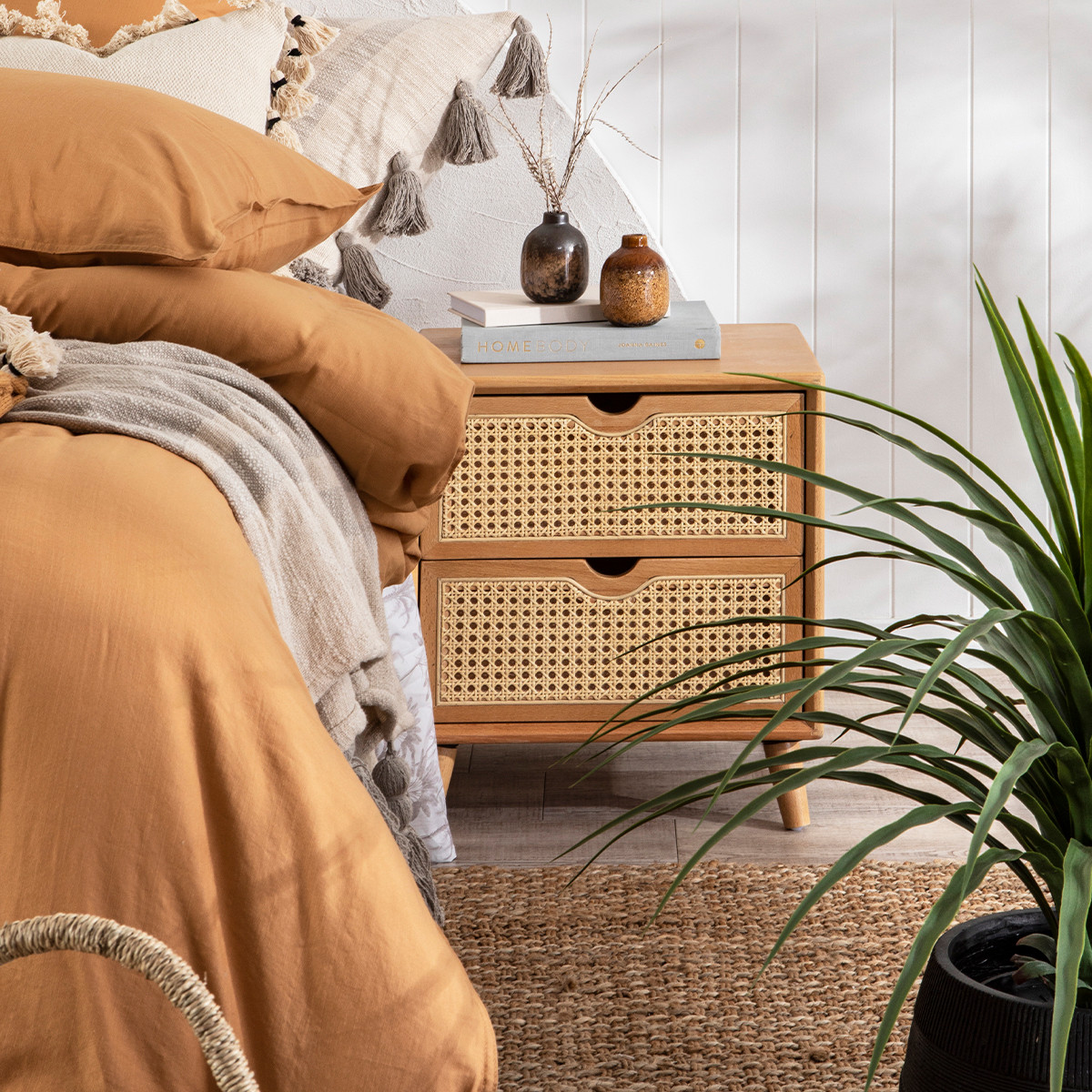 Galloway Natural Bedside Table Pillow Talk