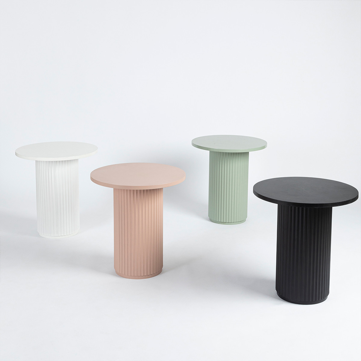 Tully Black Fluted Side Table Pillow Talk