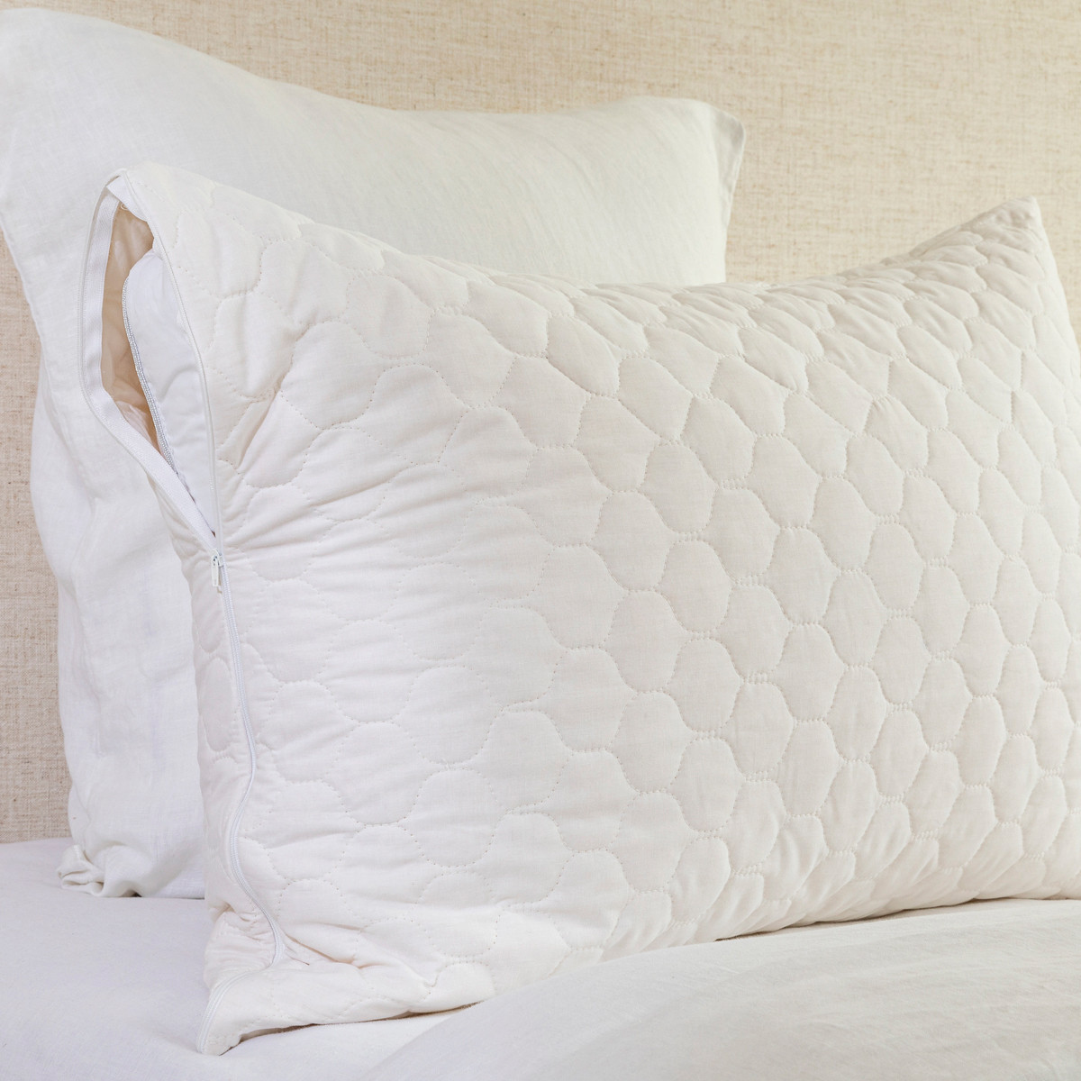 Natural Cotton Queen Pillow Protector [CSTBCOTTO10B] Pillow Talk