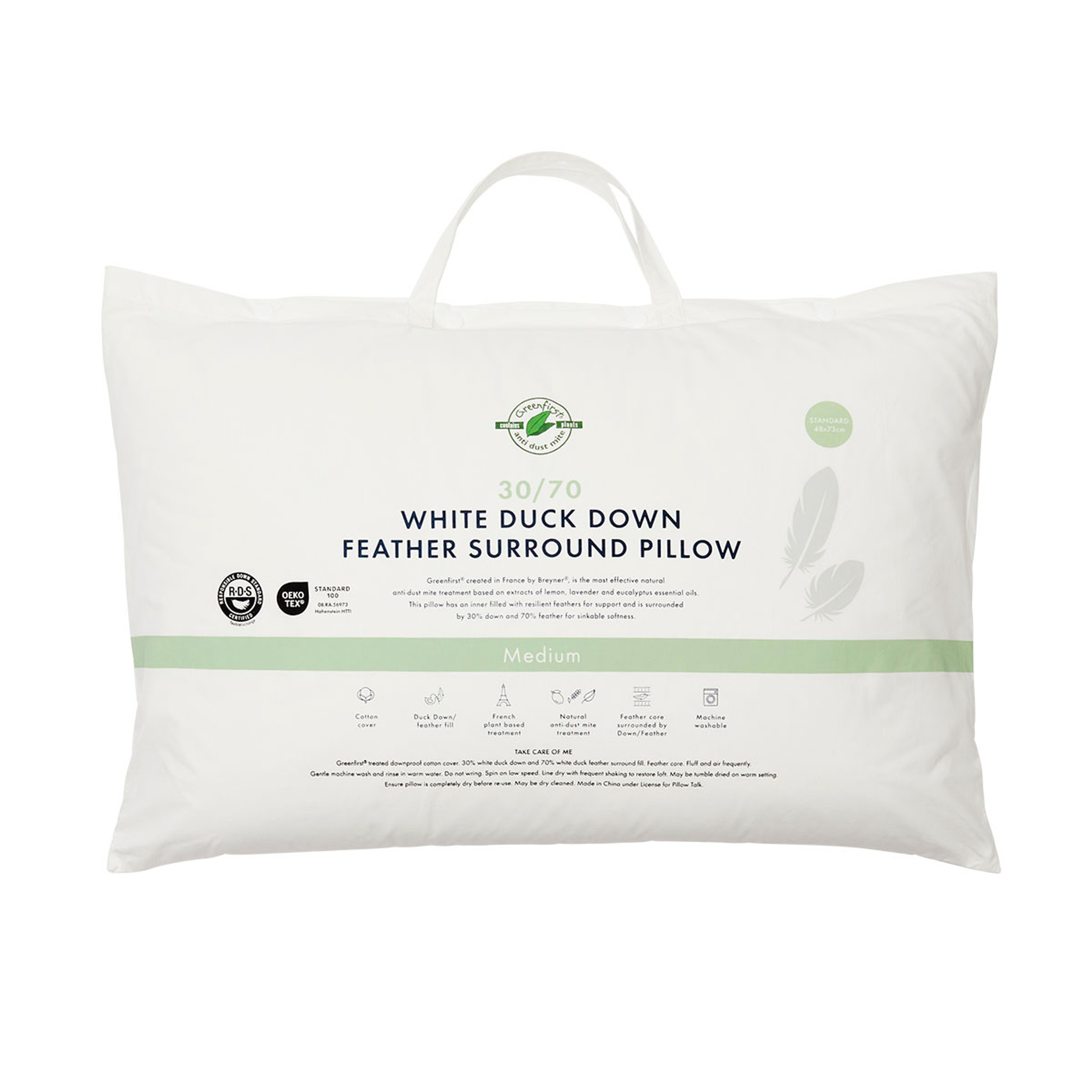 30/70 Duck Down Feather Medium Pillow Pillow Talk