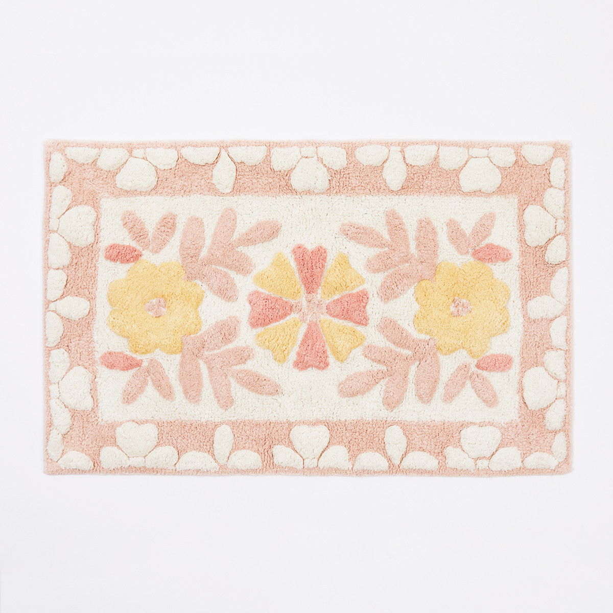 Floral Bloom Blush Pink Rectangle Bath Mat Pillow Talk