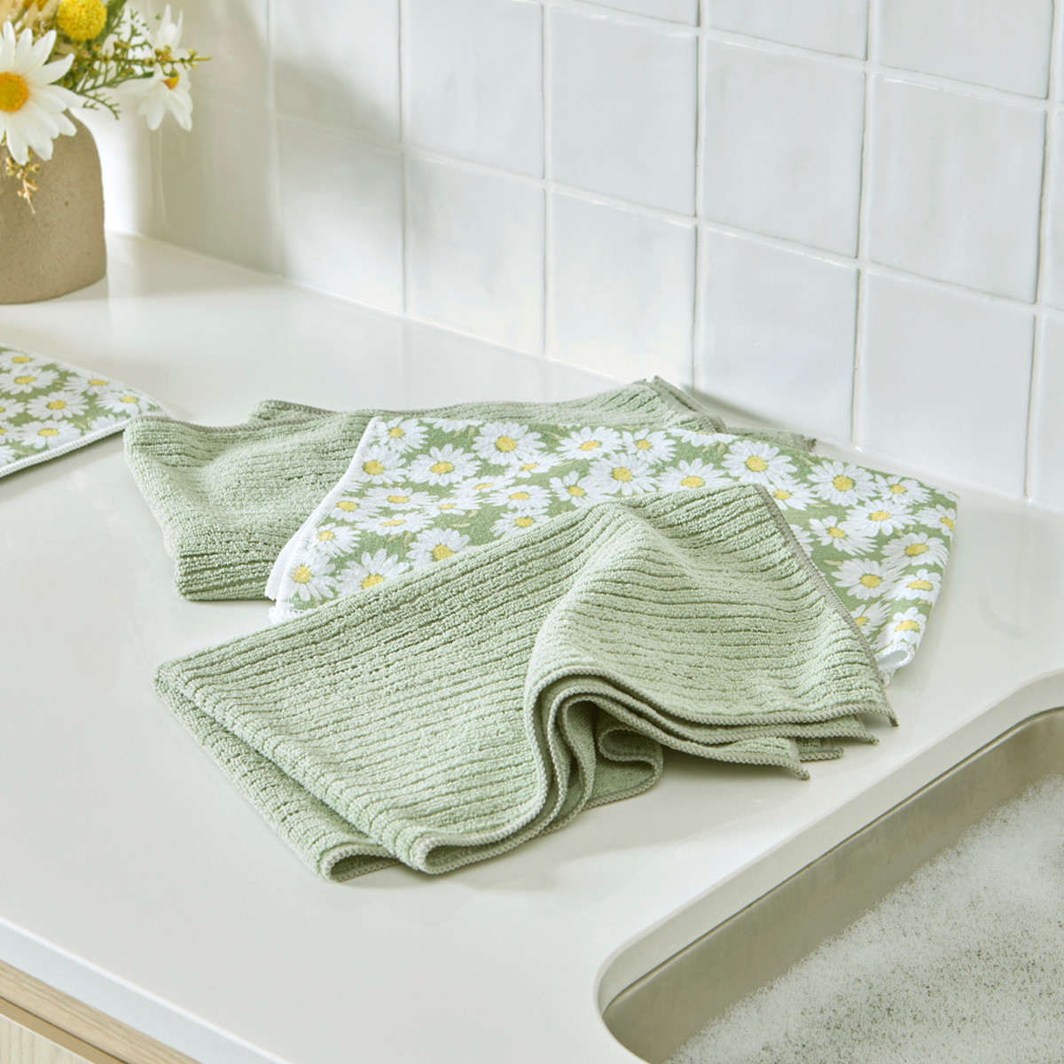 Daisy Microfibre Kitchen Towel 3pk