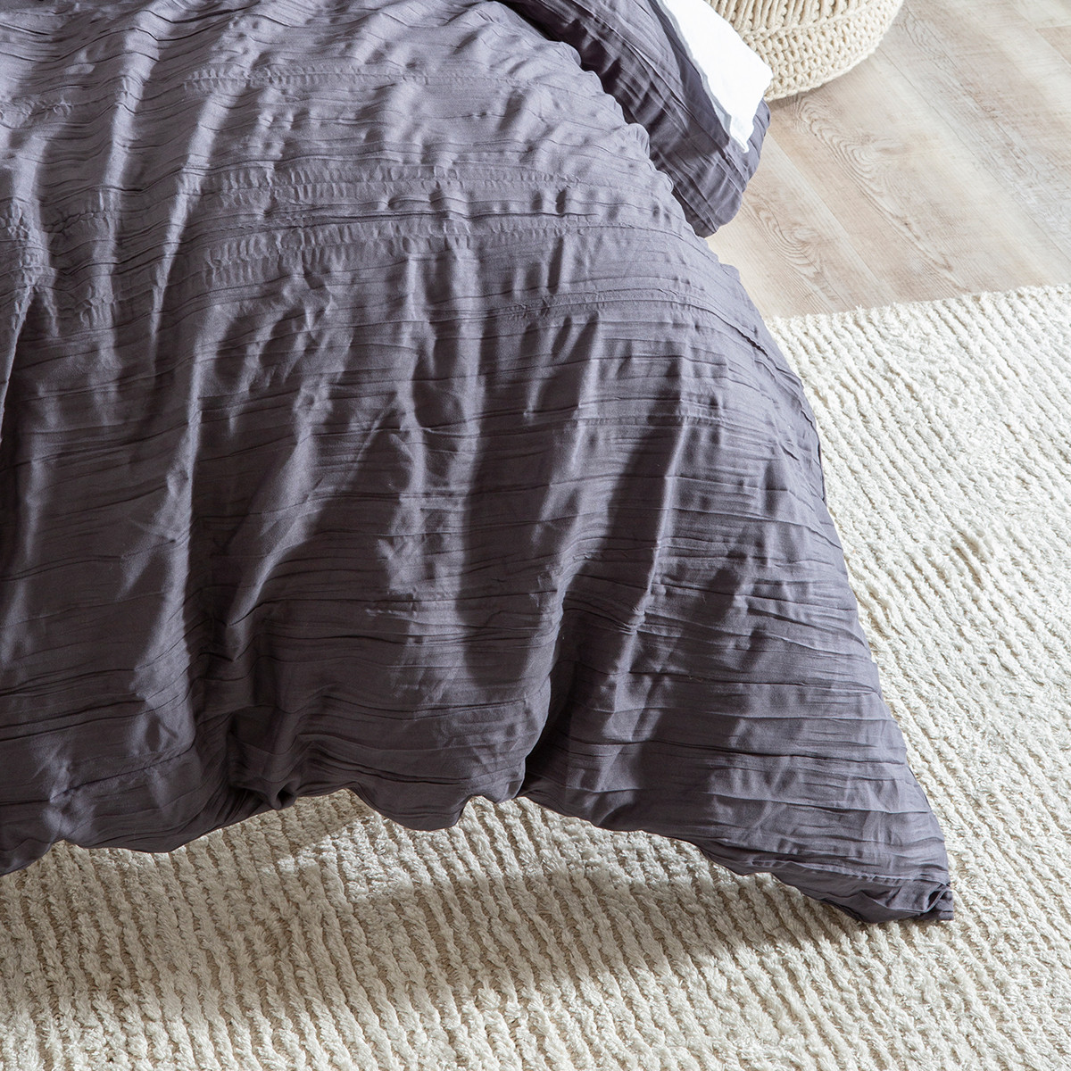 Greta Charcoal Quilt Cover Set Pillow Talk